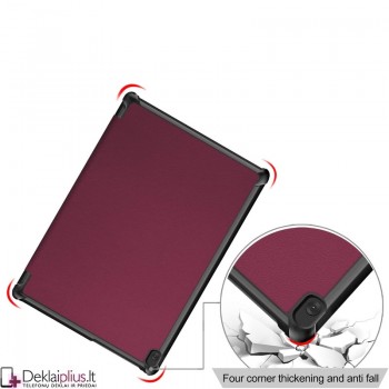 Dirbtinės odos atverčiamas dėklas planšetei - bordo spalvos (Lenovo Tab M10 10.1 (X605/X505)